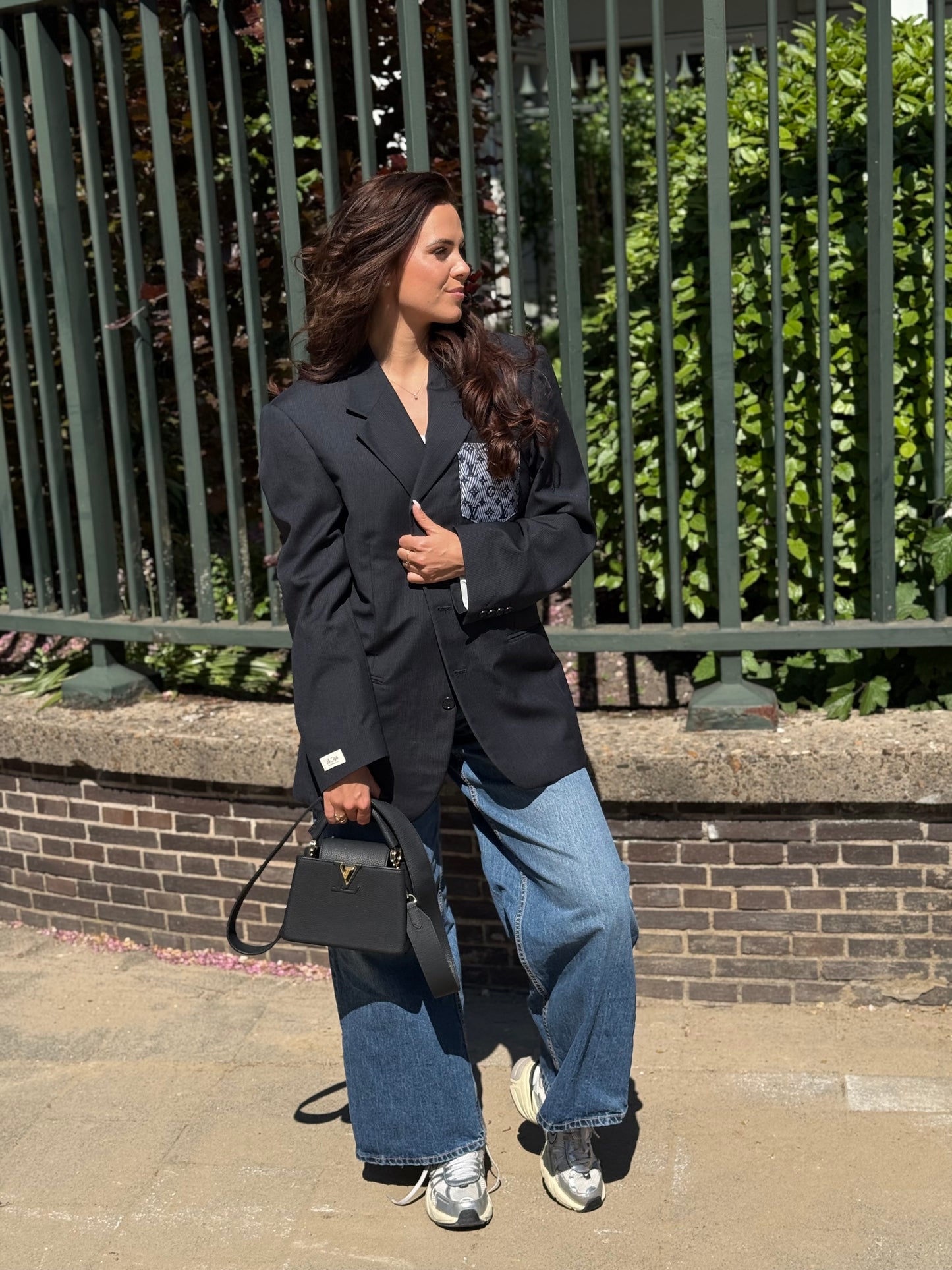 Vintage blazer Grey with blue