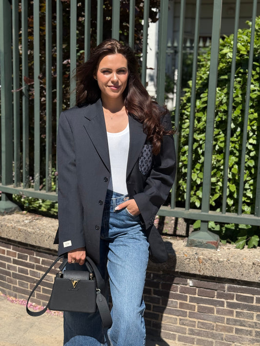 Vintage blazer Grey with blue